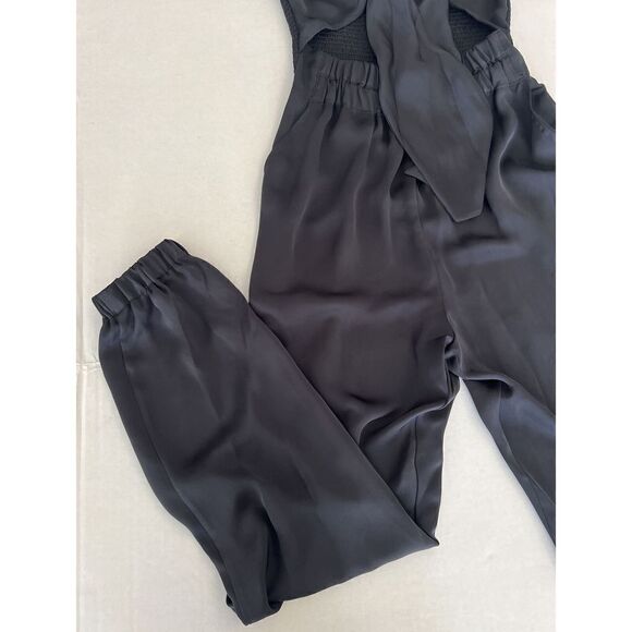 Ramy Brook Women's Sz XS Black Sleeveless Front Cutout V-Neck Jumpsuit - Picture 6 of 7